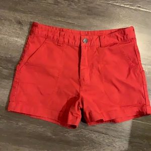Patagonia stand up canvas shorts in coral red 2